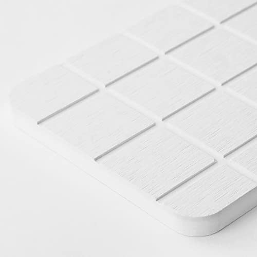 &NE Lava Stone 5-Glass Tray, Lattice LavaStone, White, 37.5cm Wide x 10cm Deep x 1cm High, Draining Tray for Dishwashing, Small, Asbestos-Free, Antiba