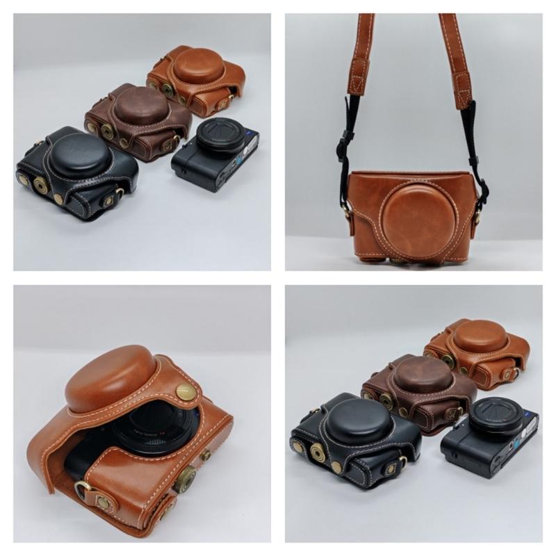 Protective Retro Camera Case PU Leather Bag for RX100 Camera with Enhances Shock Absorption and Dust Resistance