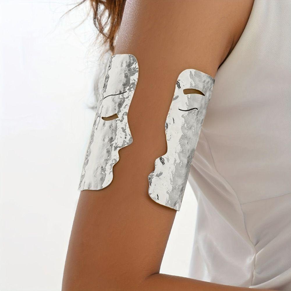 Metal Cuff Bangles Europe American Style Exaggerated Bracelet Human Face Wide Open Bangle  Women