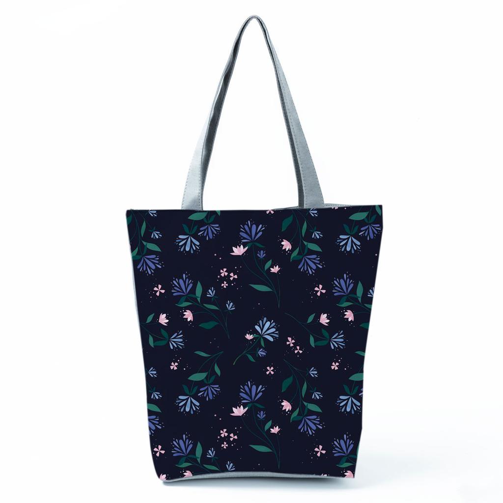 High Capacity Shoulder Bag Shopping Bags Bright Colors Floral Print Handbag Casual Travel Multi Functional Beach Bag Commuting Tote Bag