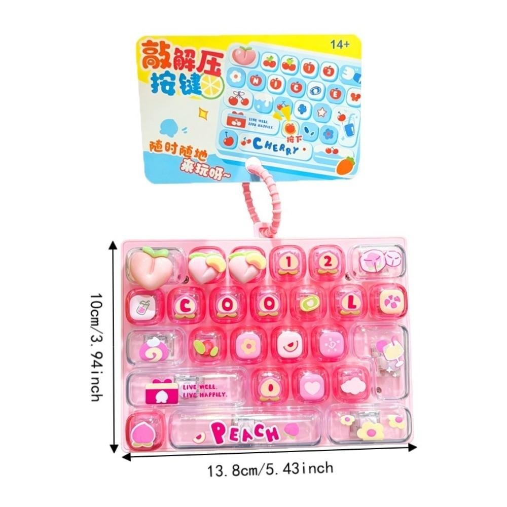 26-Key Mini Keyboard Pendant Transparent Dual-Tone Keyboard Keychain Kids Bag Pendant