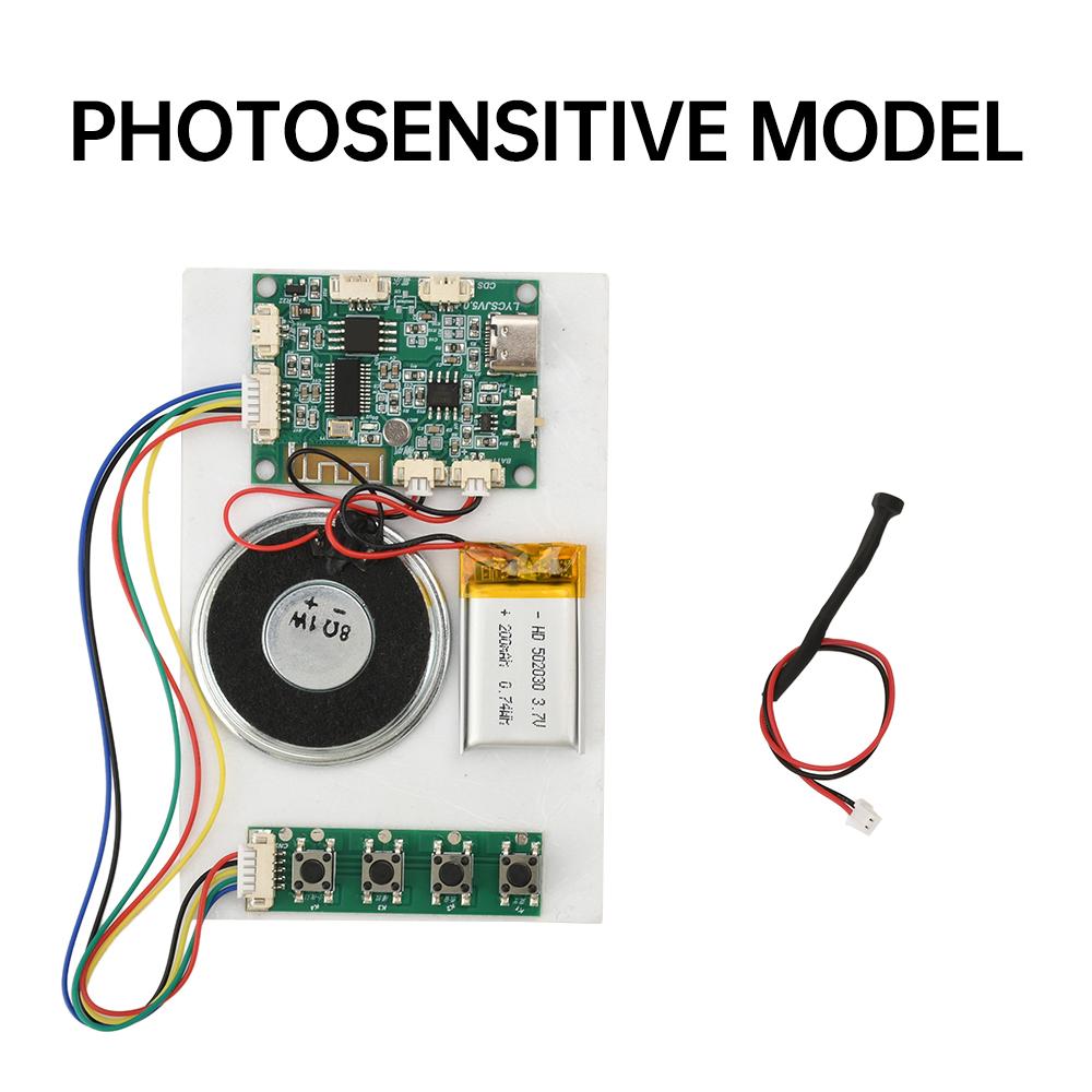 DIY Bluetooth Recording Module 3.7V Lithium Battery Record Module 8M Greeting Card TYPE-C Button/Light/Magnetic Control Model