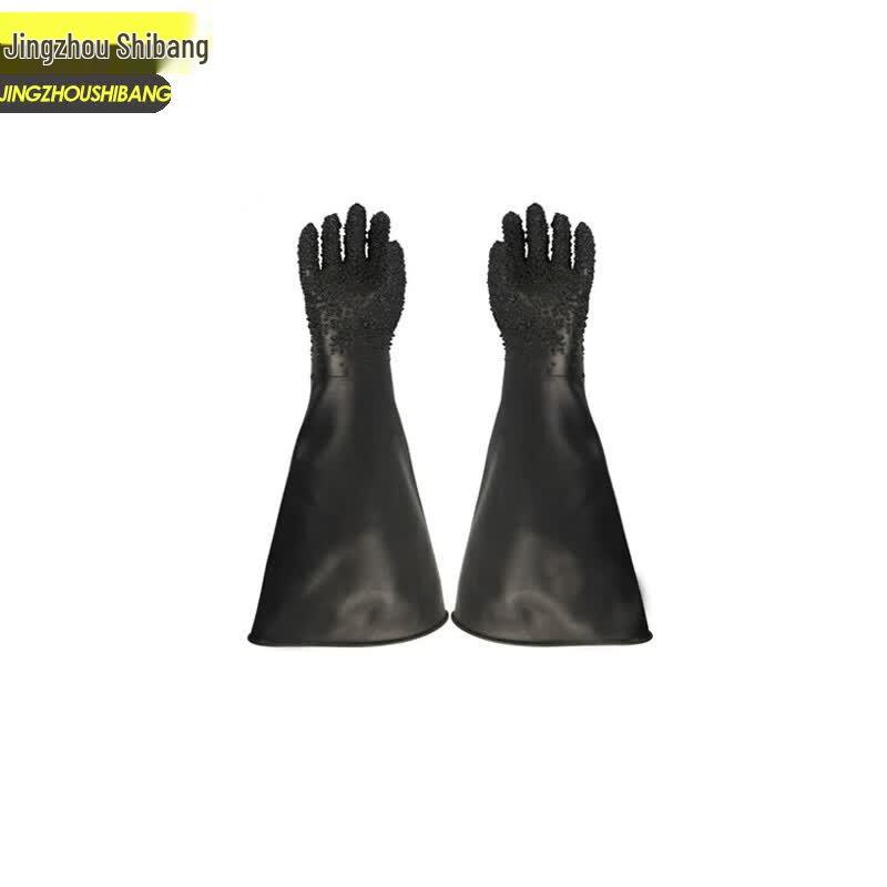 Jingzhou Shibang Thickened Textured Rubber Sandblasting Gloves One Size