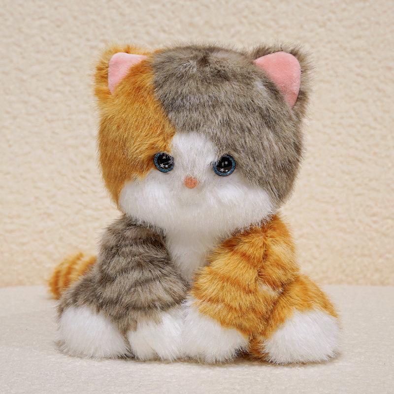 24Cm Cartoon Cute Cat Plush Doll Realistic Siamese Cat Ragdoll Orange Black White Cat Plush Toy Home Decor Accompany Gift
