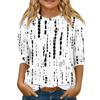 Children's 3/4 Sleeve Tops Knit  Casual  Print T Shirt Round Neck Pullover Blouse