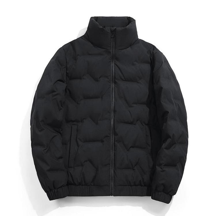 Lightweight White Duck Down Jacket for Men Warm Stand Up Collar Graphene Minimalist Simple Design L чёрный