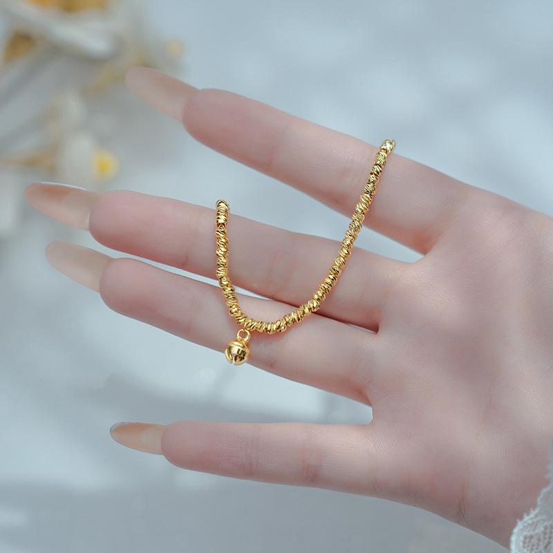 Xiaohongshu Super Sparkle Gold Bead Bracelet for Women – Elegant and Versatile Fashion Jewelry.