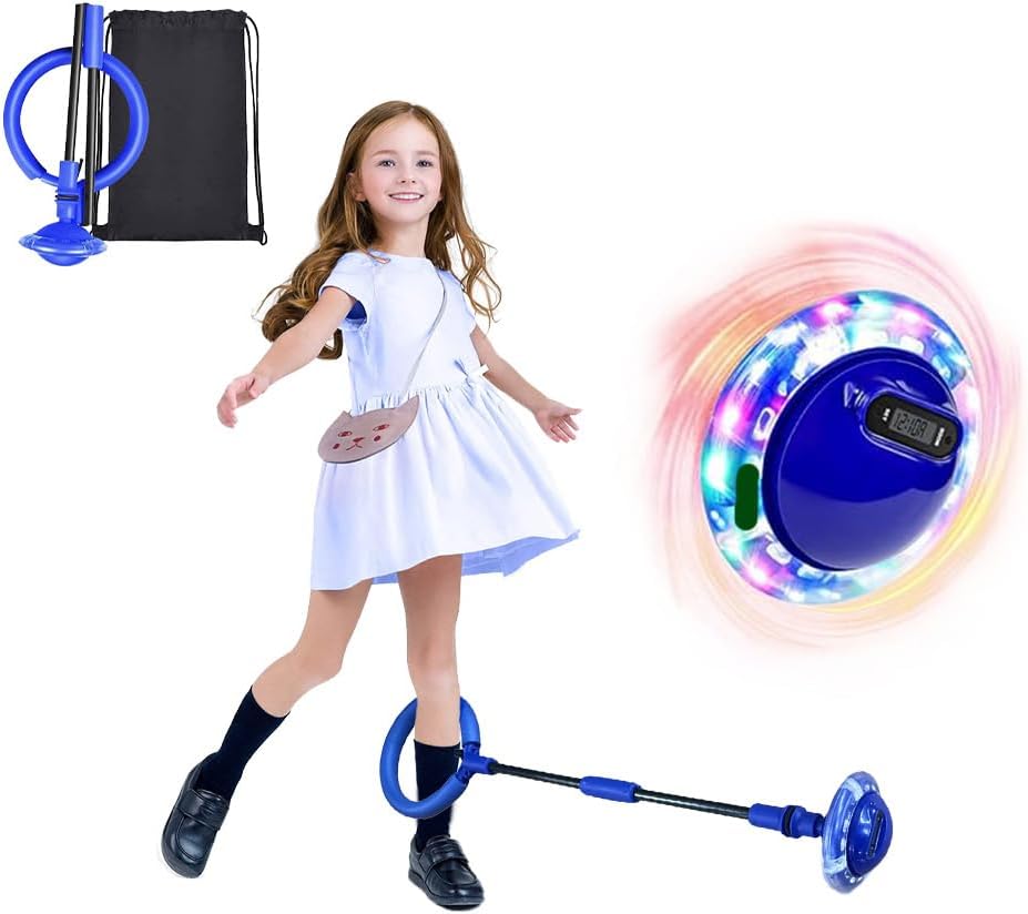 Children's Flashing Jump Ring with Counter, Light-up Swing Wheel, Flashing Jumping Ball, Foldable Ankle Skip Ball, Jumping Ball– Sports Jumping Toys