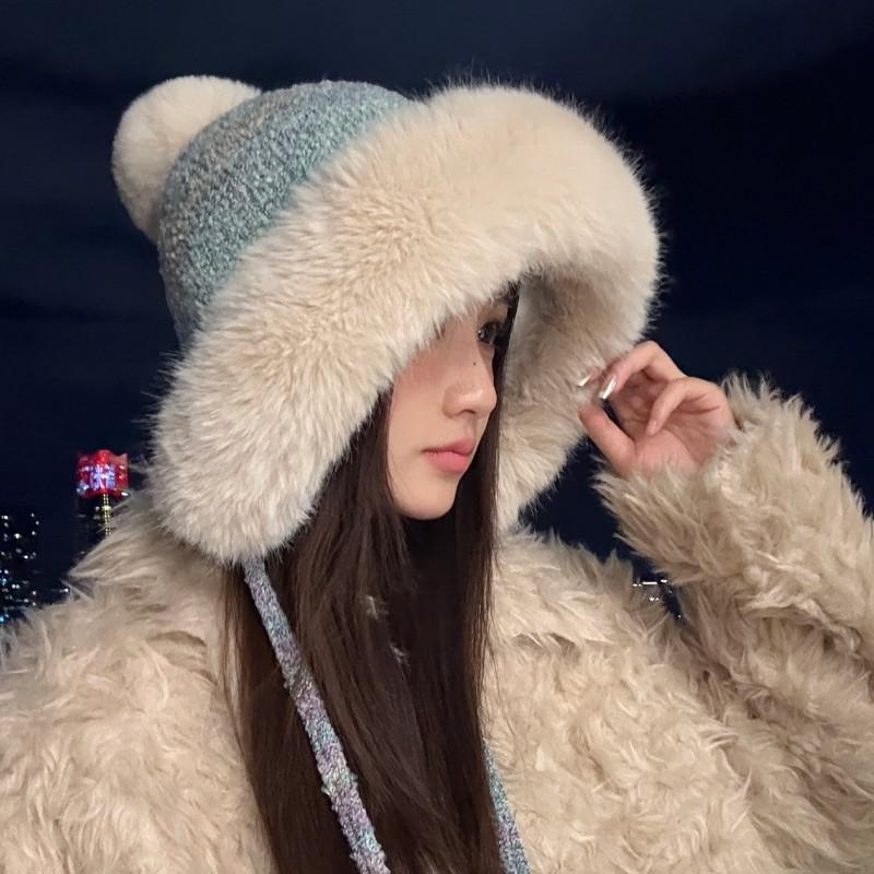 New Winter Warm Ear Protection Lei Feng Hat Women's Cold and Windproof Fleece Thickened Wool Hat