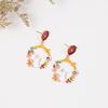 New Exquisite Enamel Glaze Rabbit Mushroom Flower Earrings Earrings Simple and Fresh Personality Cute
