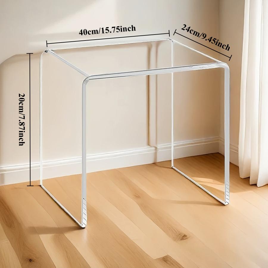 Acrylic Coffee Table Multiuse Acrylic Furniture Modern End Table Japanese Floor Table for Office Living Room Porch Family Garden