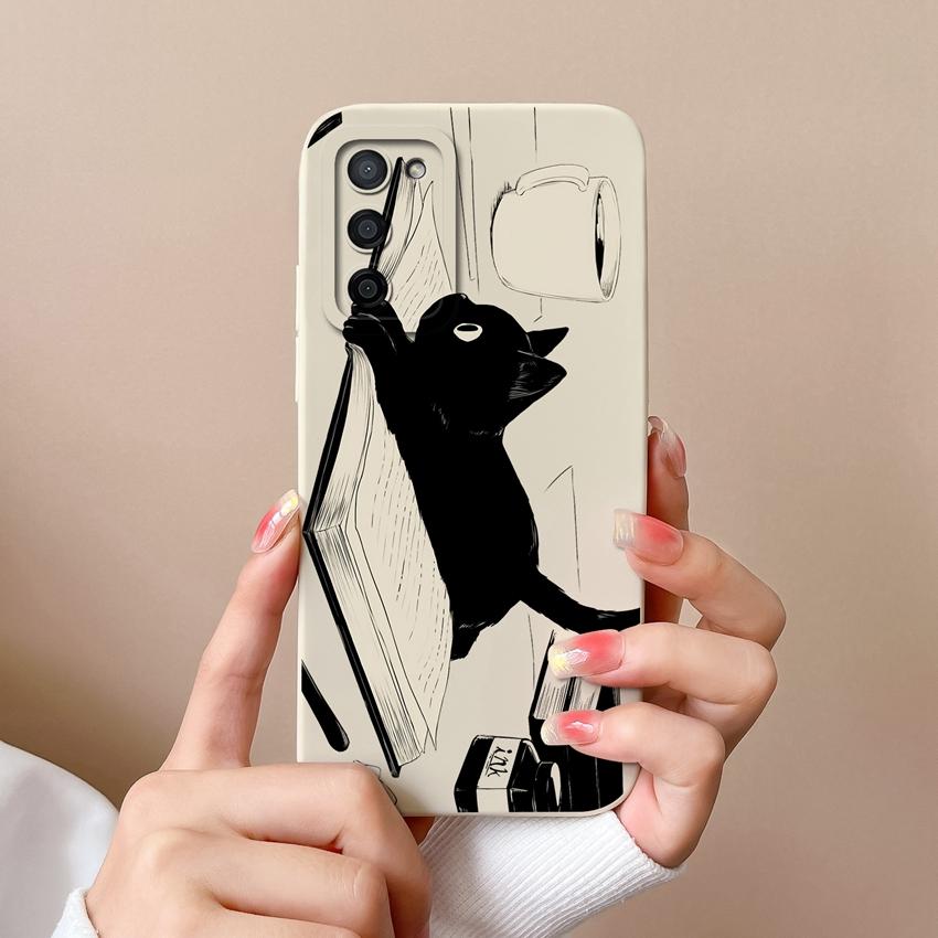 Hülle Für Oppo A56 A57 A58 A59 A60 A72 A75 A78 A79 A83 A91 A92 Handytaschen Niedliches Anime-Haustier-Muster Flüssigsilikon Premium Schutzhülle Für Oppo Capa