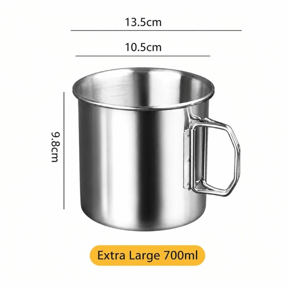 250-700ml Camping Cup Foldable Handle Stainless Steel Mug New Water Mug For Camping Travel
