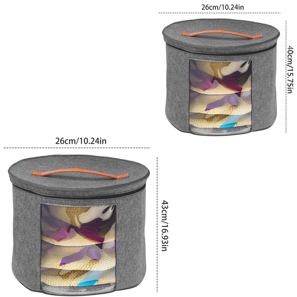 Hat Storage Box Stackable Round Brim Hats Organizer Bag Container Cowboy Hat Organizer FoldableTravel Closet Cap Boxes