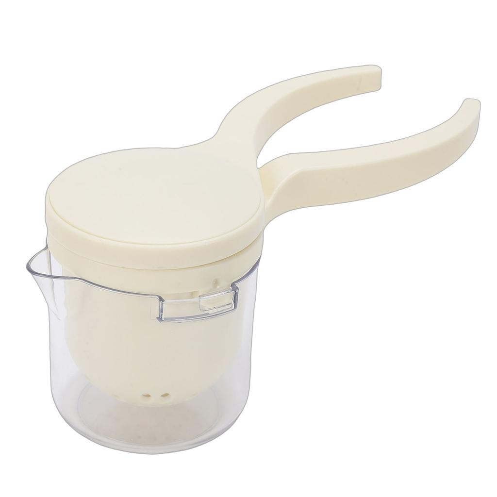 Lemon Squeezer   Action Hand Press Manual  r with Container for Lime Citrus Orange Fruits Beige