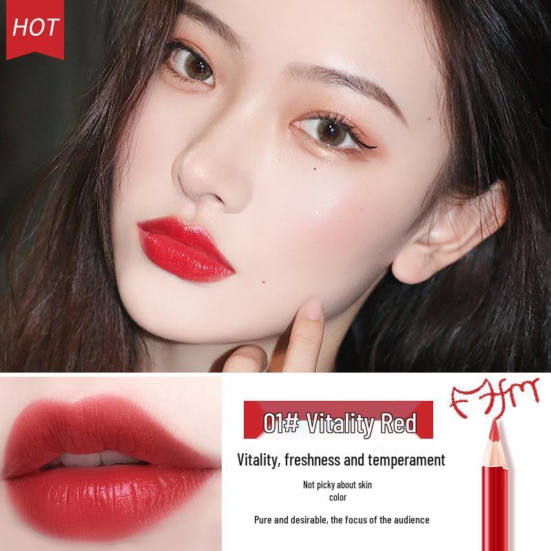 6D Pure Desire Waterproof Lip Liner: Sharpenable, Sweatproof Wood Crayon for Precise Outline.
