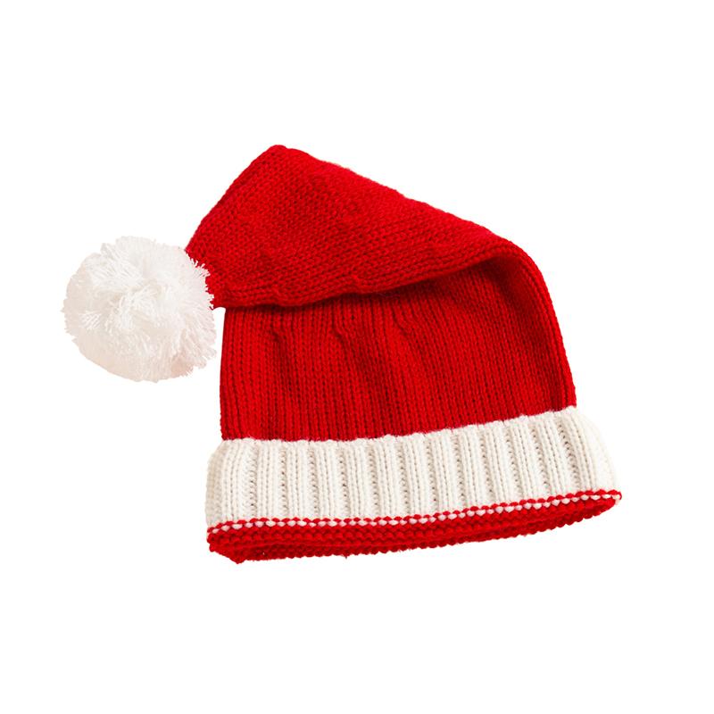 

2026 Parent-Child Santa Claus Knitted Hat Mother Baby Cute Christmas Warm Hat for New Year Party Kid Gift Santa Cap Decoration