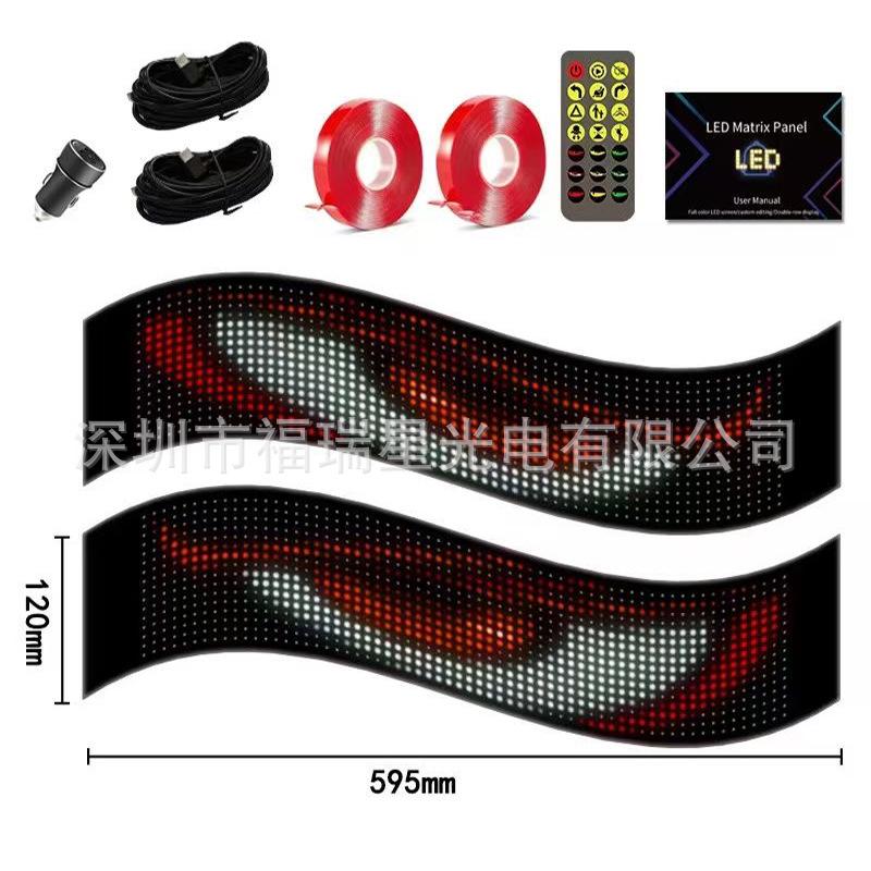 Afișaj LED Flexibil cu Telecomandă & Autocolant Auto