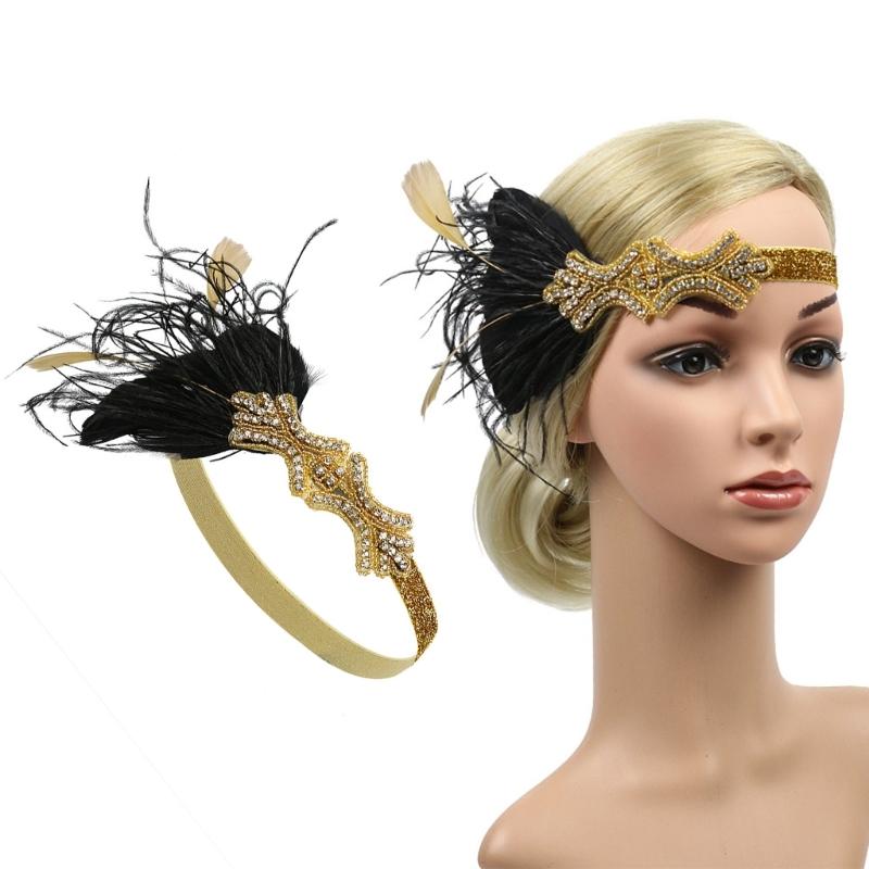 Federn Stirnbänder Damen Pailletten Haarbänder Kopfschmuck Festival Kopfbedeckung Requisiten