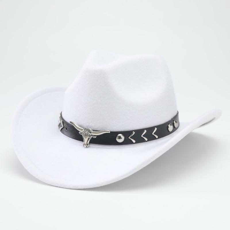 New Western cowboy hat, Tibetan wool top hat, men's and women's autumn/winter outdoor ox-head accessory, travel riding hat