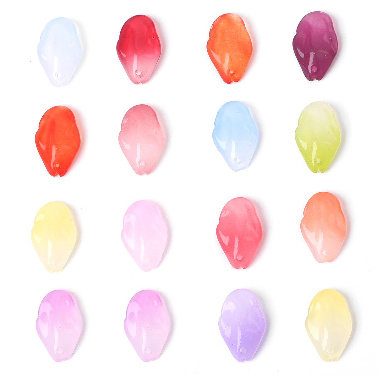 

20 Handmade Glass Succulent Petal Beads for DIY Hairpins, Necklaces, Earrings, and Accessories 12x19mm, Hole ~1mm, 20 pcs/pack