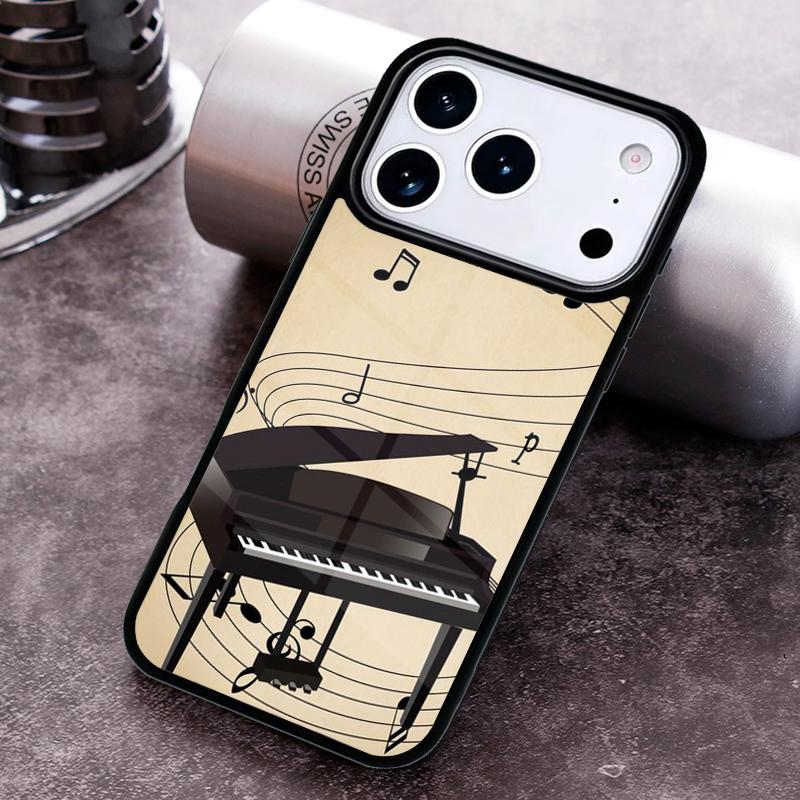 

Music Piano Elegant Phone Case for iPhone 17 16 15 Pro Max Air 14 13 12 11 Plus Shockproof Capa Cover iPhone 15 Pro Max