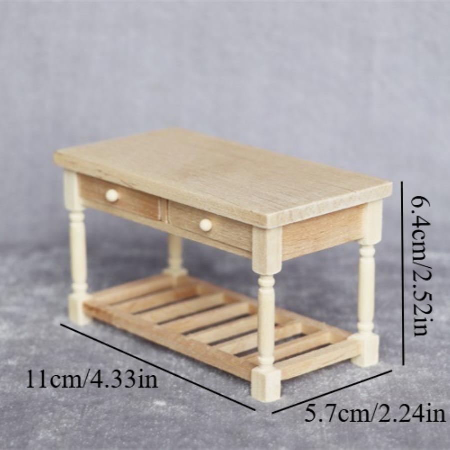 

Миниатюрный деревянный стол в масштабе 1/12 с ящиками, модель-украшение - Реквизит для миниатюрной фотографии своими руками - Сезонный декор - Идеальный подарок 1PC