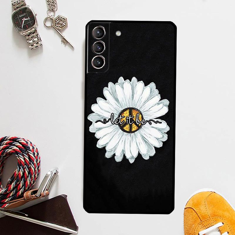 Beauty Yellow Sunflower Case For Samsung Galaxy S25 Ultra S20 S21 S22 S23 Plus S24 Ultra S9 S10 S25 FE Cover Coque