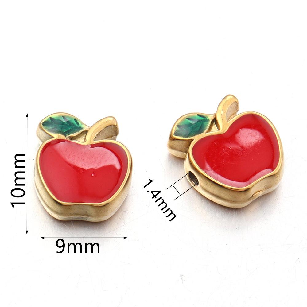2pcs/lot Stainless Steel Enamel Charms Cute Fruit Strawberry Cherry Banana Flower Leaf Pendants For DIY Jewelry Making Necklace