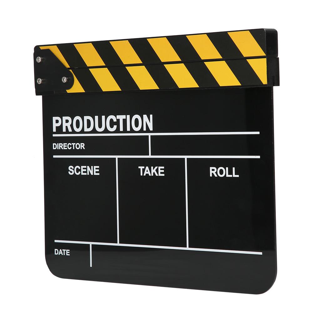 30x25CM Ciak in Acrilico Regista Professionale Film Azione Ciak Strumento per Fotografia