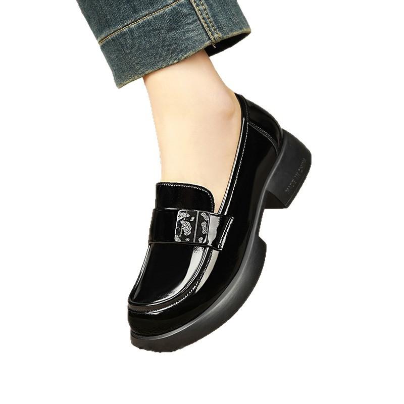 Fashion Retro Platform Heightening Loafers Womens Autumn New British Style Casual Small Leather Shoes Platform Comfortable Casual Shoes