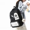 Cute Nylon Backpack for Women – Star Patch Design School Bag with Front Pocket for Everyday Use