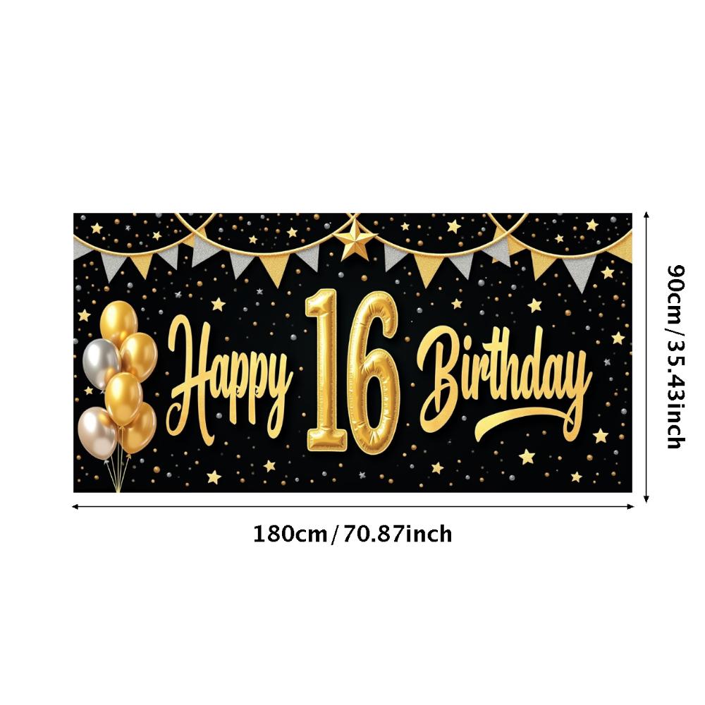 Balloon Decoration 16th Celebration Event Banner Birthday Backdrop for Sweet 16 Celebration Holiday Celebration Event Decoration