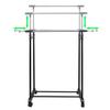 Adjustable Clothes Rack with 4 Casters and 2 Clothing Rods