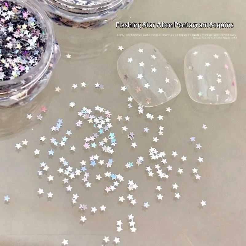 1 Box Shiny Mini 1Mm Five-Pointed Star Nail Accessories Handmade Wearable Nail Materials Decoration