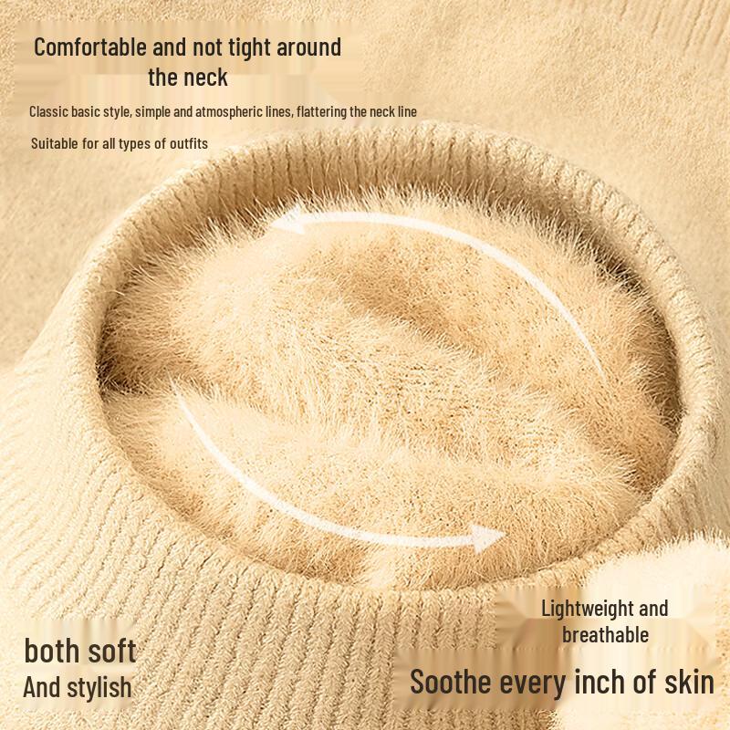 Men's Fleece-Lined Mock Neck Knit Sweater