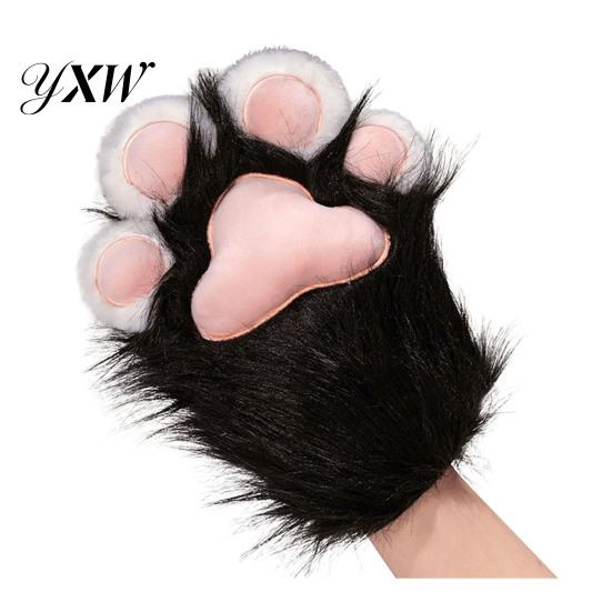 Plush Animal Paw Gloves 1Pc Glove Boot Furry Shoe Fuzzy Cute Cosplay Paws Cat Accessories for Costume Parties Theme