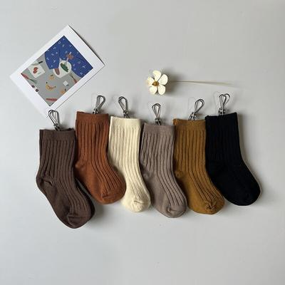 Skarpety szkolne dla dzieci Moda Solid Color Seria Paski Skarpety łydkowe dla malucha Chłopiec Dziewczyna Retro Wiosna Jesień Bawełniane skarpety dziecięce