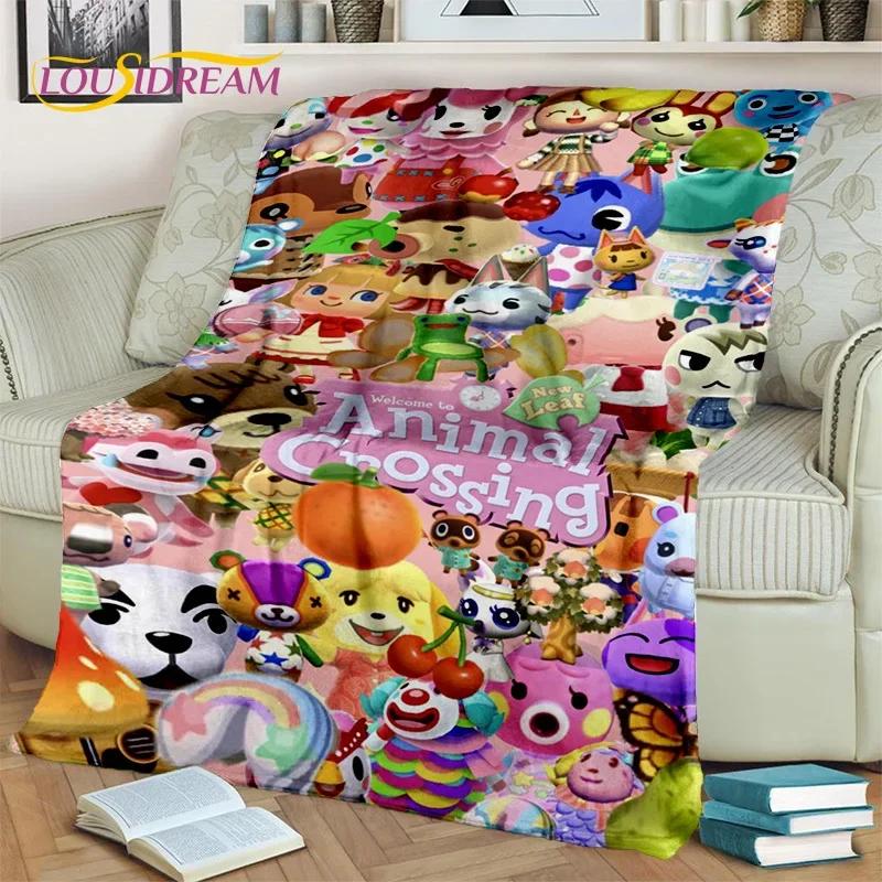 Cartoon Animal Crossing New Horizons Soft Plush Blanket,Flannel Blanket Throw Blanket for Living Room Bedroom Sofa Cover Child