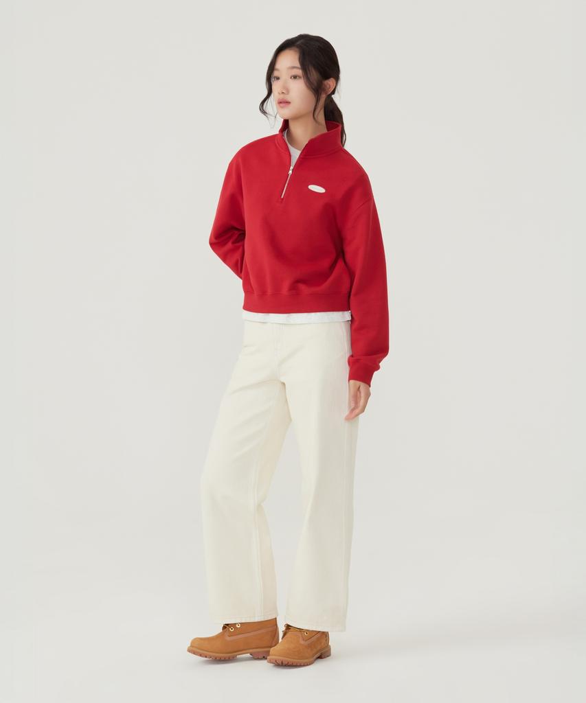 COVERNAT WOMAN Half-Zip Sweatshirt Red