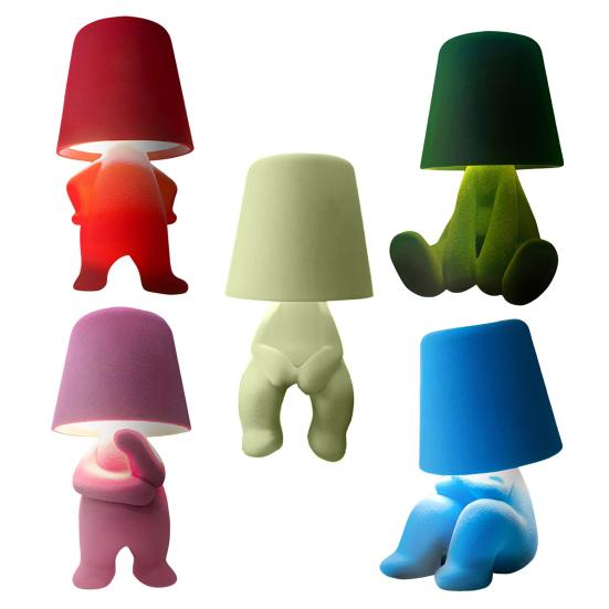 Lampada da Tavolo Timido Ragazzo Lampada a Forma di Omino Lampada da Scrivania LED Luce Notturna Controllo Tattile Spina Lampada da Comodino per Decorazione Camera da Letto Regalo di San Valentino