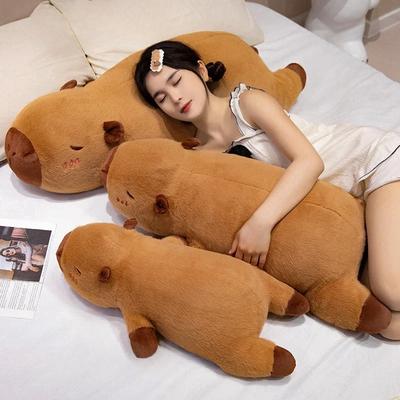Cute Capybara Plush Toy Stuffed Capybara Plush Doll Long Sleep Pillow Sofa Cushion Christmas Birthday Gift For Boys Girl