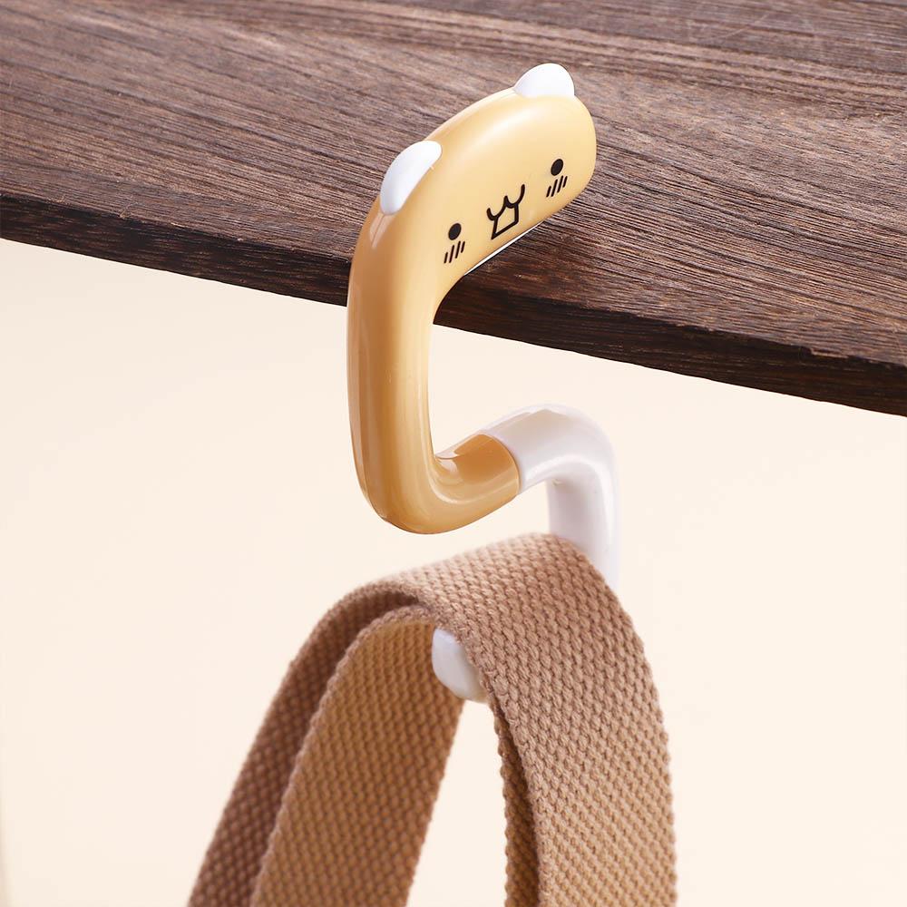 

Kawaii 1Pcs Decorative Hanging Panda Animal Key Holder Hook Table Hook Handbag Hanger Yellow Cat
