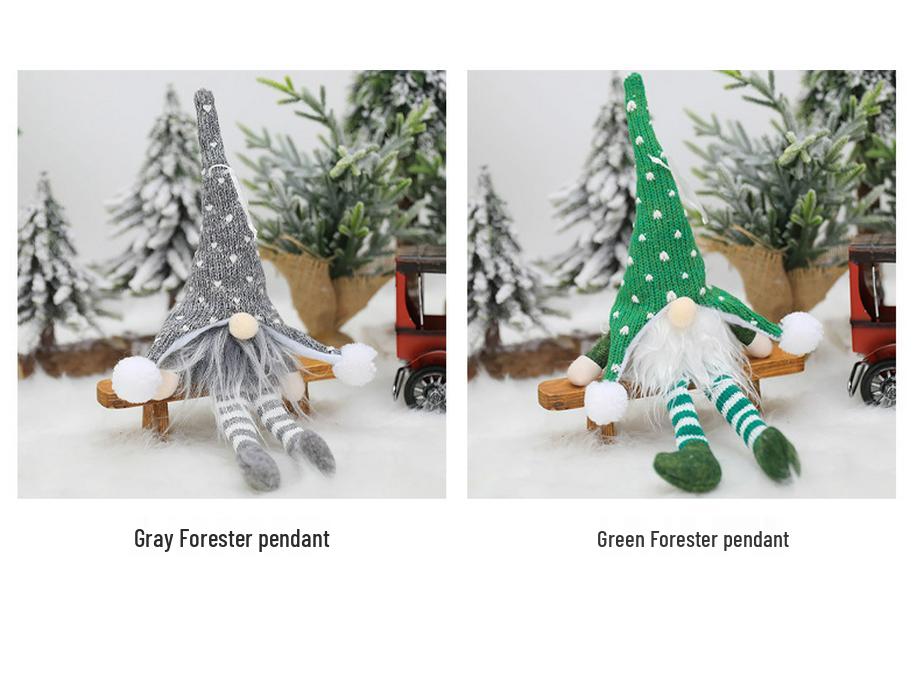 LED-Lit Knitted Forest Elf Christmas Tree Ornament
