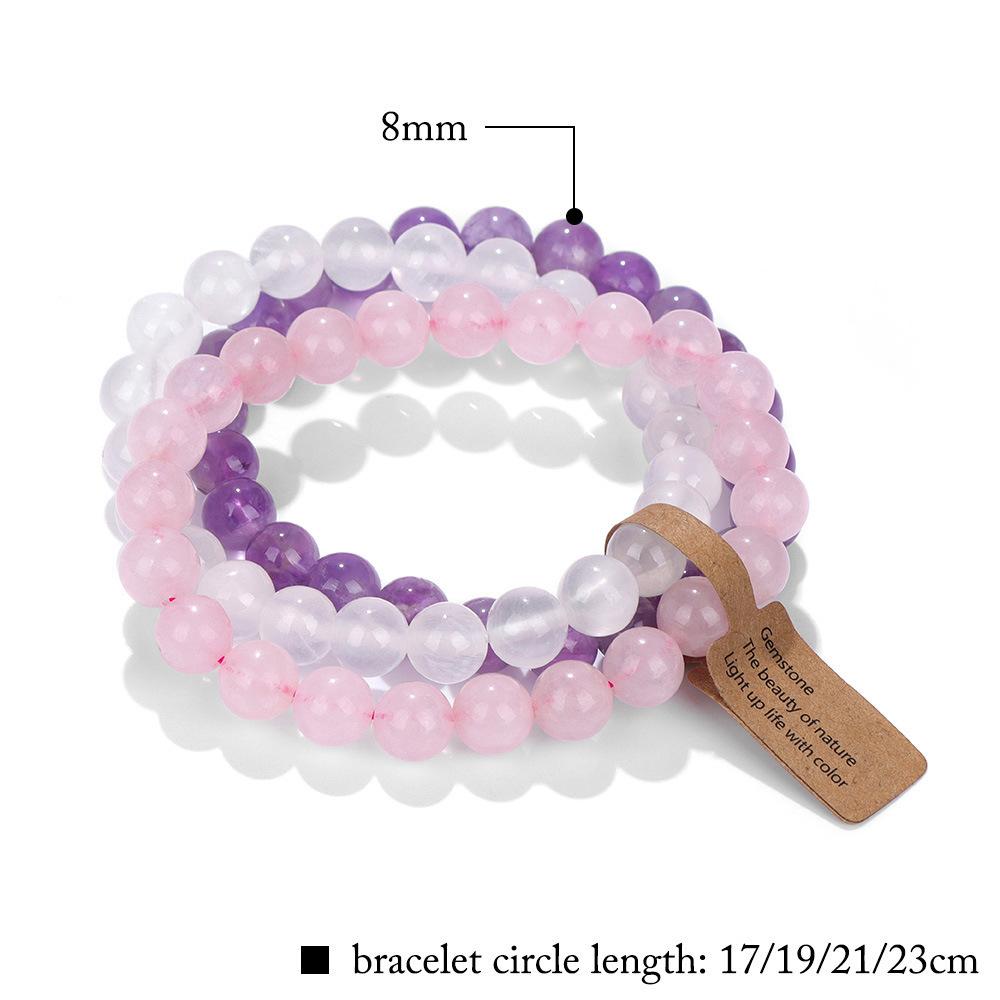 Natural Stone Crystal Beads Semi Precious Women's Bracelet Amethyst Multi Layered Combination Bracelets