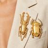 Vintage Heavy Metal Brooch Neutral Gold Color Exaggerated Beetle Insect Brooch Exquisite Fun Creative Jewelry Accessories Gifts