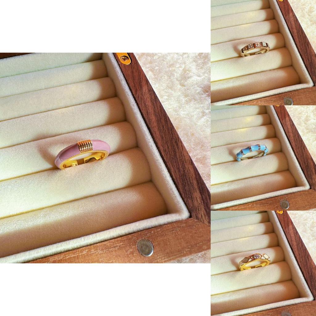 Fashionforward Color Morandi Enamel Ring For Women Modern And Chic Style Adjustable