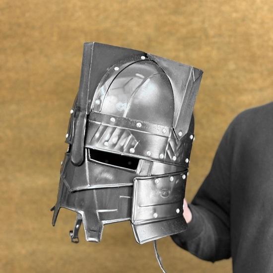 Black Moria Dwarven Battle Helmet LOTR-Inspired Medieval Armor for LARP, Cosplay, Knight Attire, and Collectible Display