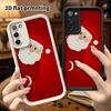 Phone Case: 2D Flat Samsung Galaxy A34 A35 M05 M06 S20 S22 S21 FE Plus 5G Step Design Protective Case, Peeping Santa Claus, Christmas and Halloween Gi