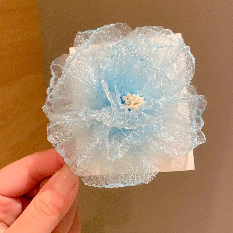 1 STK Nye Søte Barn Organza Simulerte Blomster Jenter Hårnåler Hårklemmer Barn Hodeplagg Baby Hårtilbehør